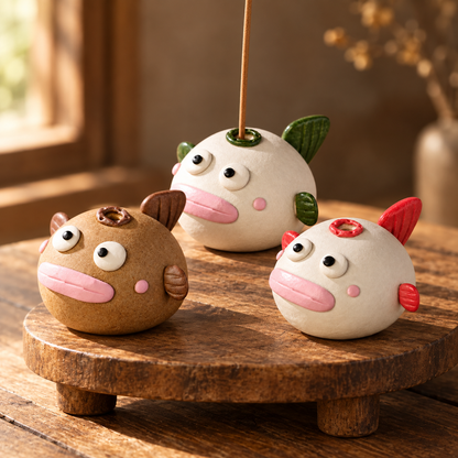 Dollfish Incense Holder - three color variations